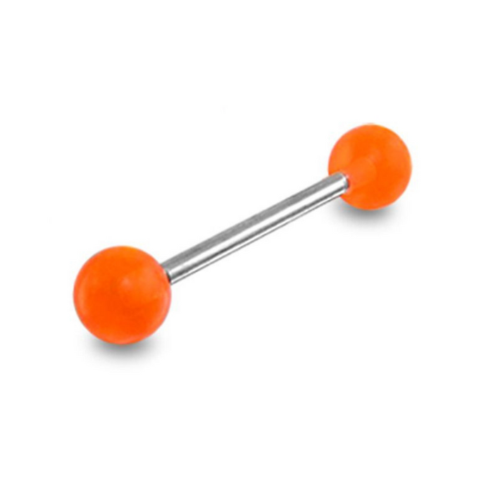 Steel Tongue Barbell with Plain UV Balls (Pack of 10)