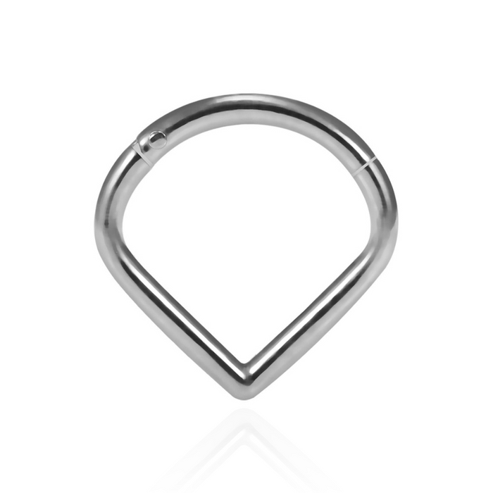 G23 Grade Titanium V-Shape Classic Hinged Segment Ring