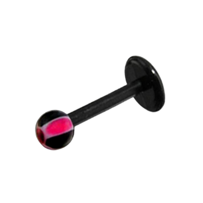 Black UV Labret with Beach-Ball UV Ball (Pack of 10)