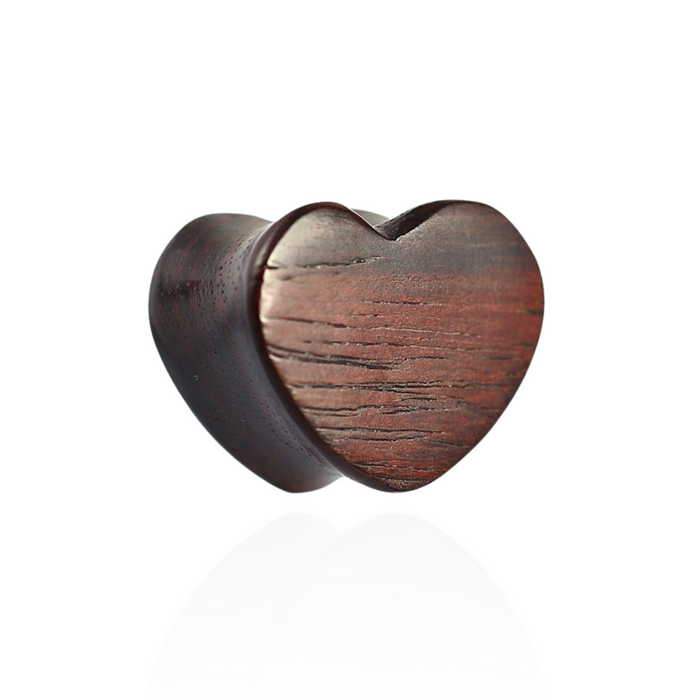 Organic Sono Wood Double Flared Heart Saddle Ear Plug