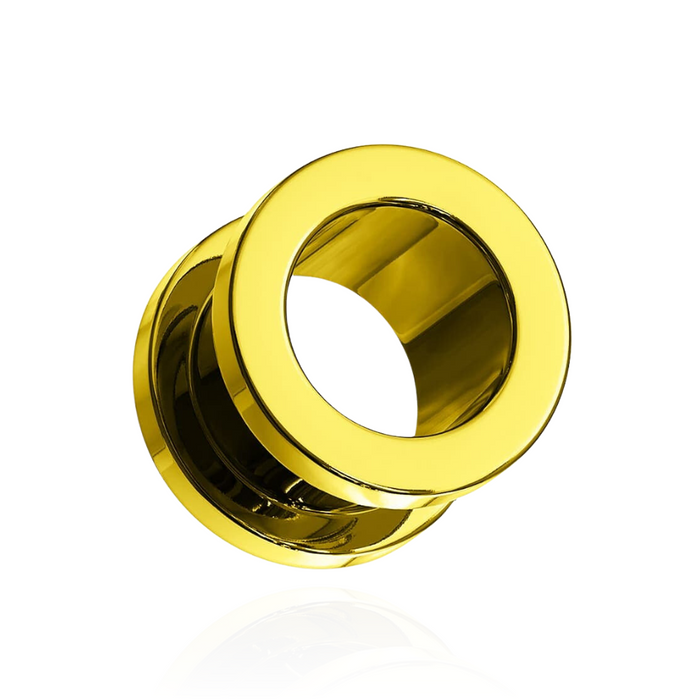 Gold Anodised Screw Fit Ear Flesh Tunnel