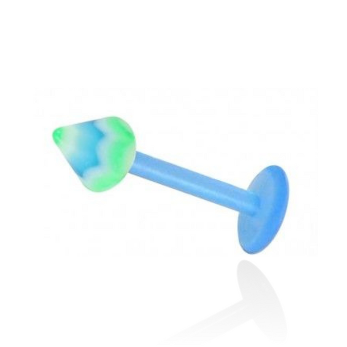 Blue UV Labret with Waved UV Cone (Pack of 10)