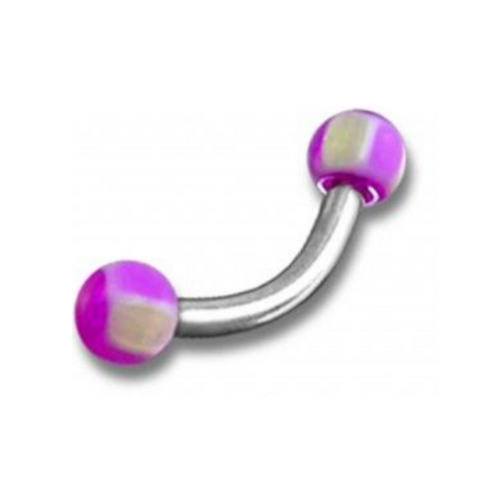 Steel Curved Bar with Neon Striped UV Ball (Pack of 10)