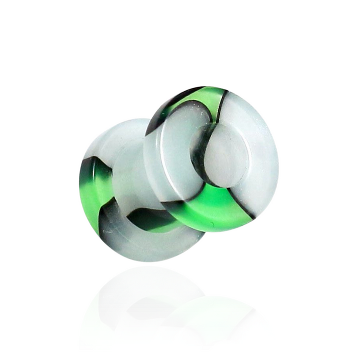 UV Green & Black External Screw Fit Flesh Tunnel