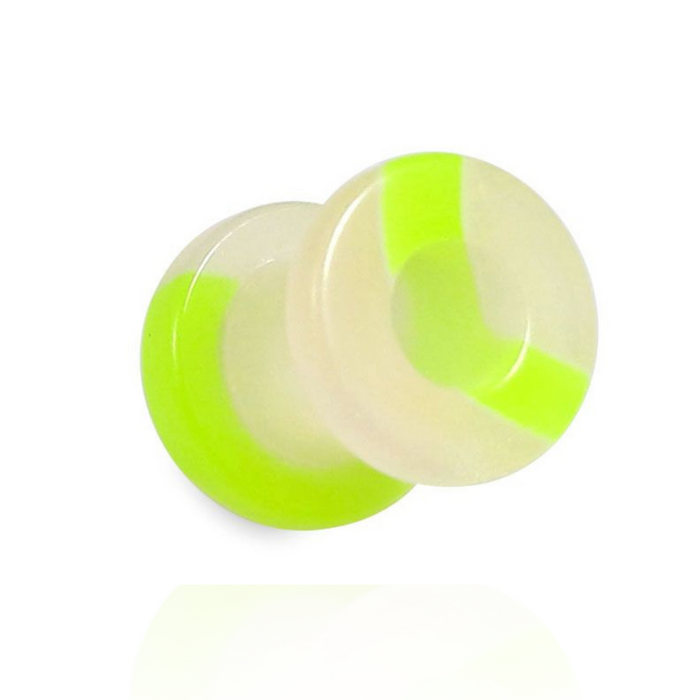 UV Green & Cream External Screw Fit Flesh Tunnel