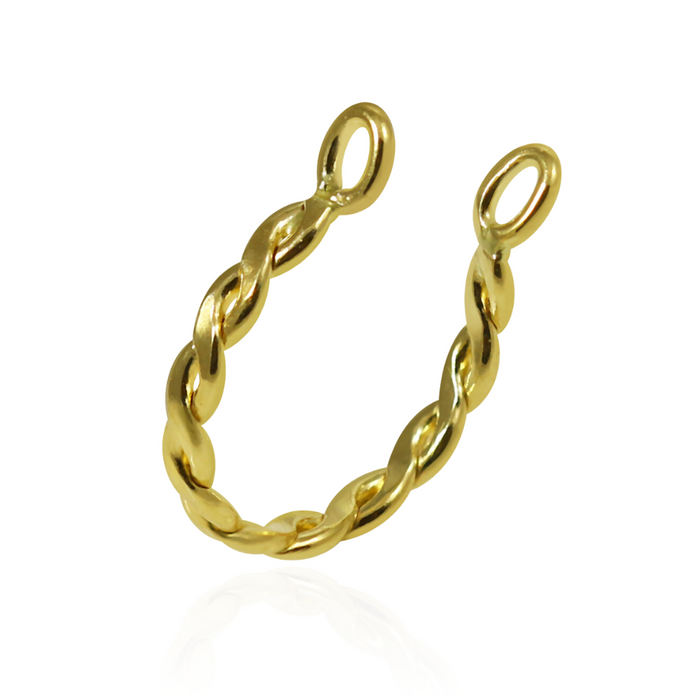 Solid Yellow Gold Twisted Rope Nose Cuff