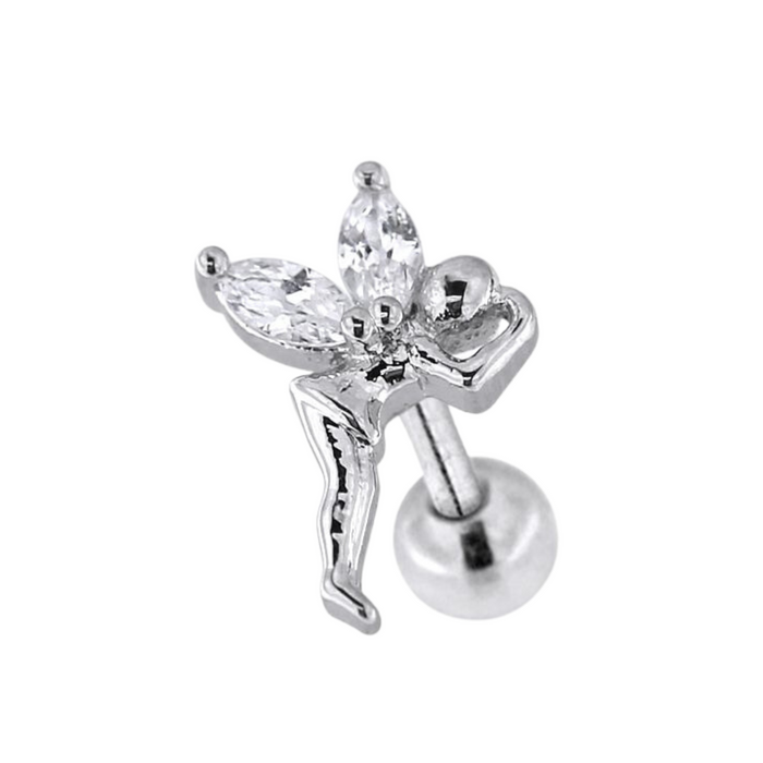 316L Surgical Steel Jewelled Flying Fairy Cartilage Ear Stud