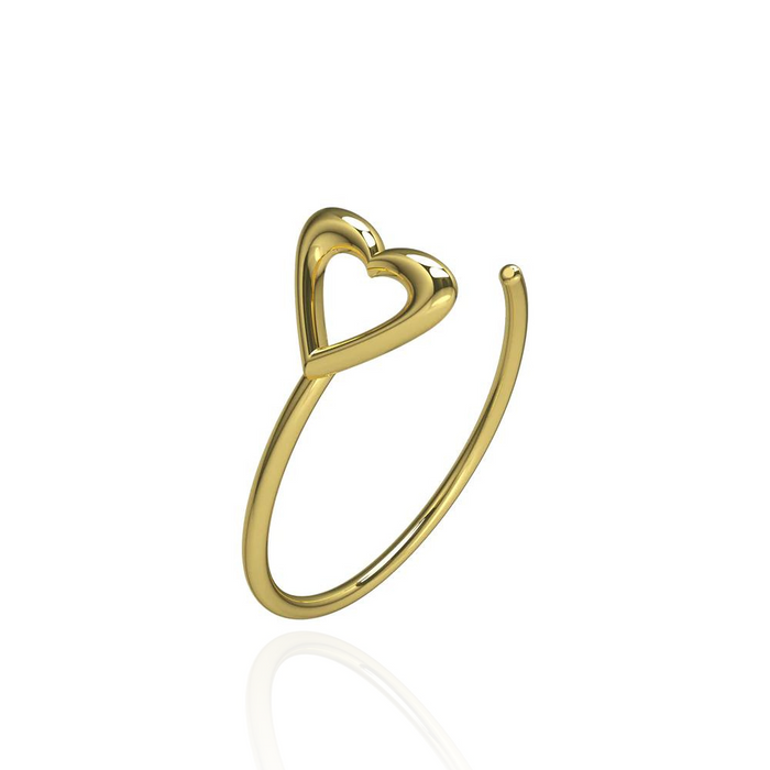 9K Gold Seamless Heart Opened Nose Hoop Ring