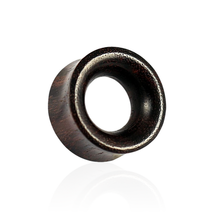 Double Flared Organic Dark Iron Wood Ear Tunnel