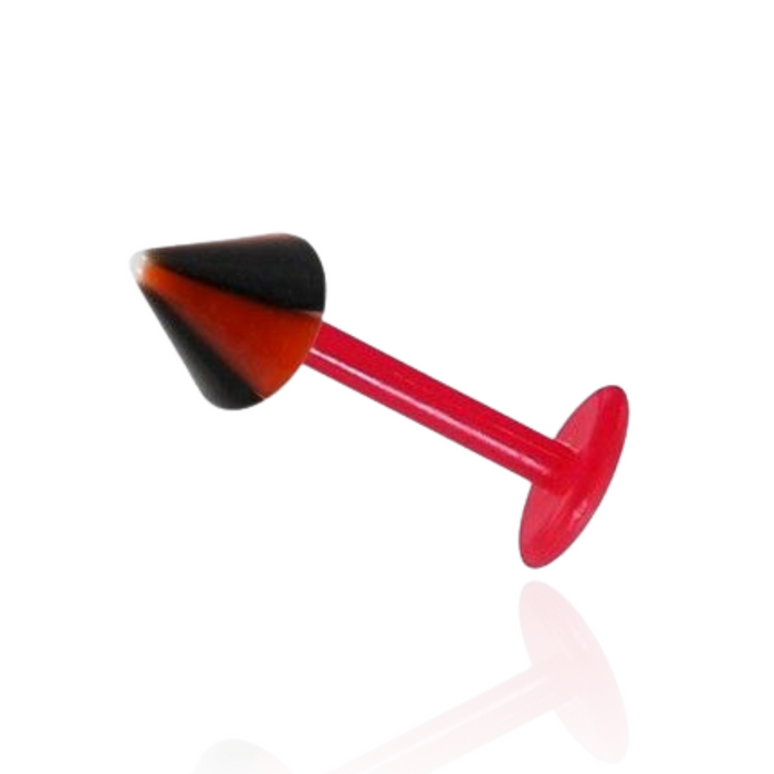 Red UV Labret with Neon Stripes UV Cone (Pack of 10)