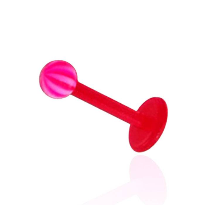 Red UV Labret with Circus UV Ball (Pack of 10)