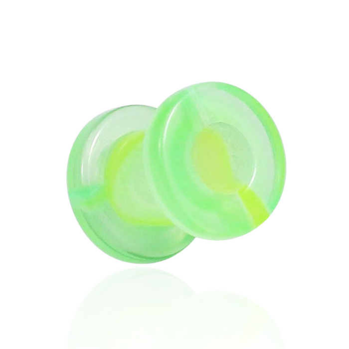 UV Green & Lime External Screw Fit Flesh Tunnel