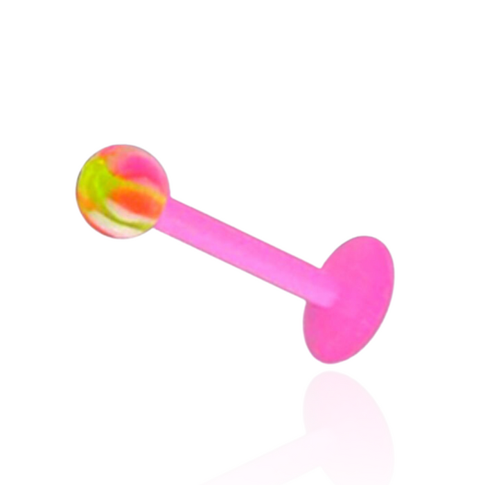 Pink UV Labret with Tye-Dye UV Ball (Pack of 10)