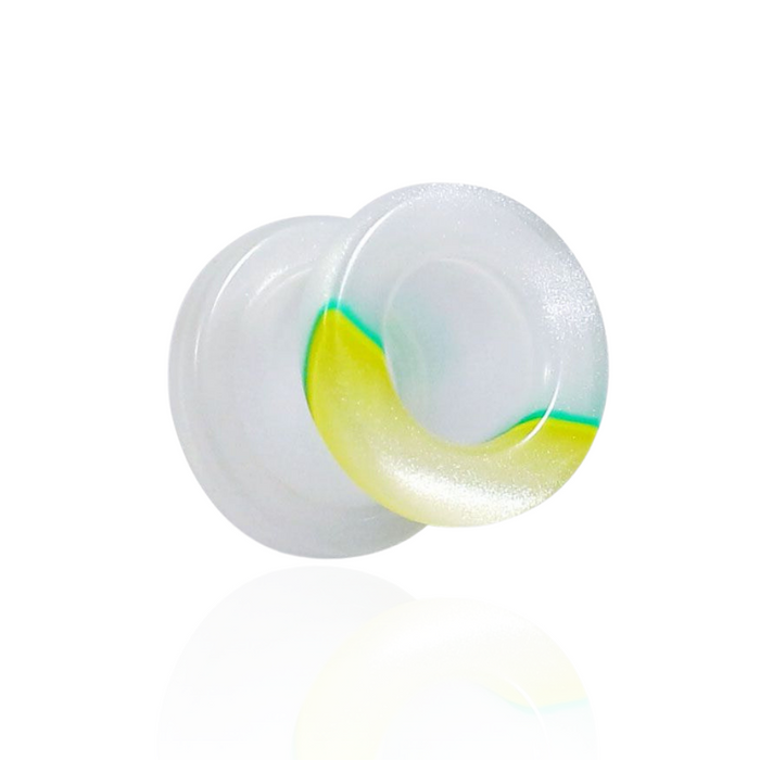 UV Clear Tri-Colour External Screw Fit Flesh Tunnel