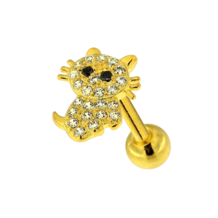 316L Surgical Steel Micro Jewelled Kitty Cartilage Stud