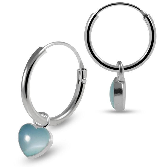 925 Sterling Silver Heart Shape Enamel Filled Fashion Earring