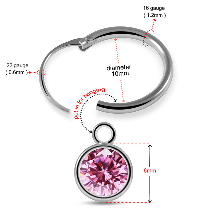 925 Sterling Silver Round CZ Dangling Fashion Earring