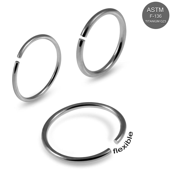 G23 Grade Titanium Classic Seamless Continuous Hoop Ring - Monster Piercing