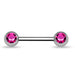 316L Surgical Steel CZ Jewelled Nipple Bar with Ball - Monster Piercing