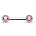 316L Surgical Steel CZ Jewelled Nipple Bar with Ball - Monster Piercing