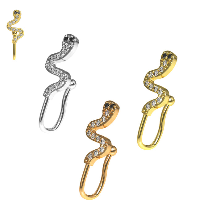 316L Surgical Steel Snake Non-Piercing Nose Cuff