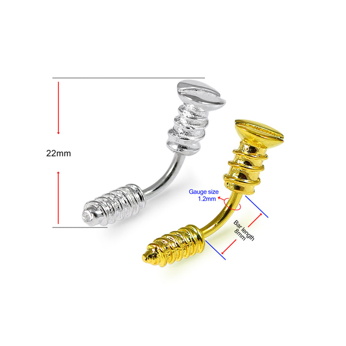 925 Sterling Silver Household Screw Design Eyebrow Ring