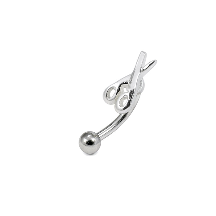 925 Sterling Silver Scissor Eyebrow Ring