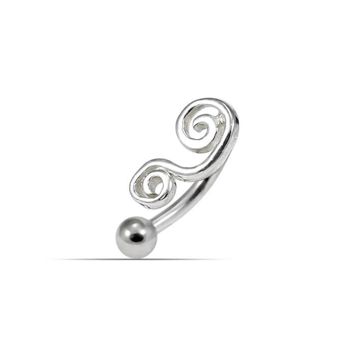 925 Sterling Silver Filigree Musical Note Eyebrow Ring