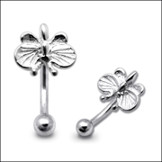 925 Sterling Silver Butterfly Eyebrow Ring