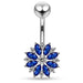 925 Sterling silver Lesser Calendine Flower Design Belly Ring - Monster Piercing