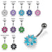 925 Sterling silver Lesser Calendine Flower Design Belly Ring - Monster Piercing