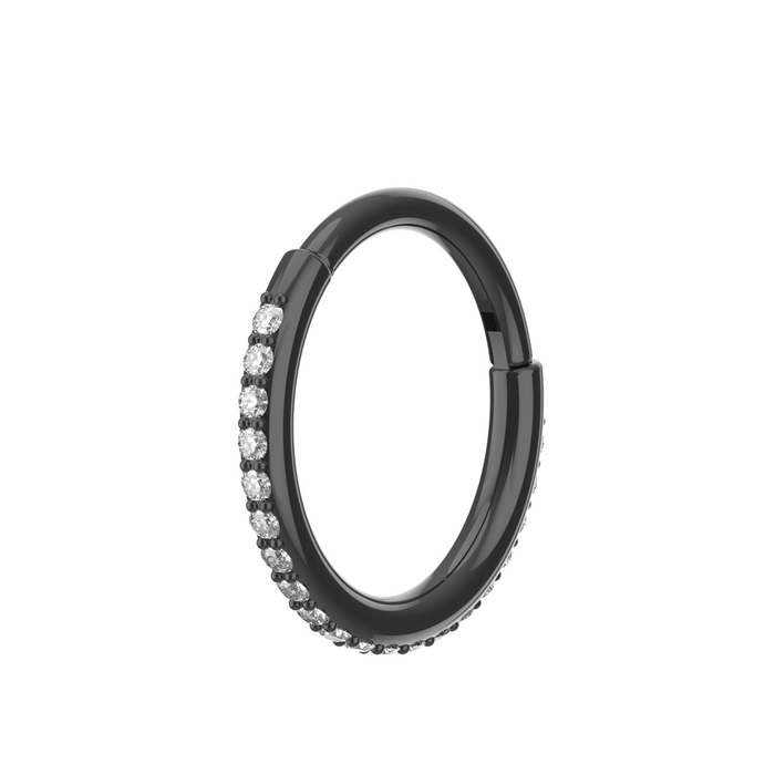 316L Surgical Steel and CZ Studded Hinged Segment Clicker Ring