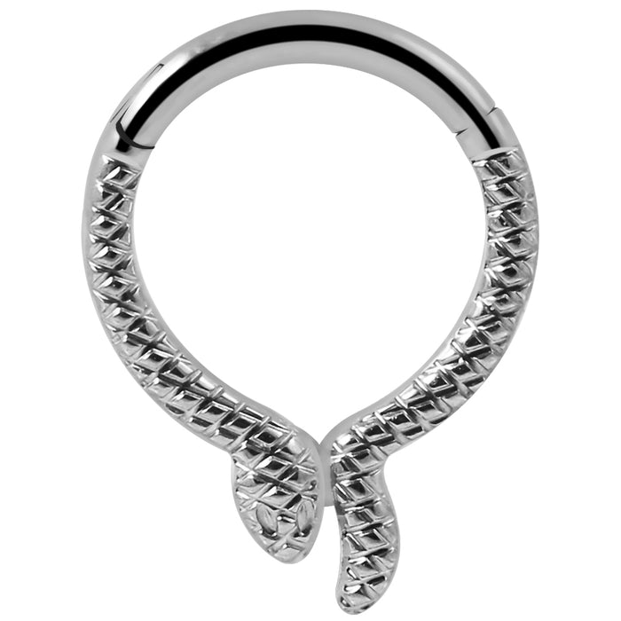 G23 Titanium Snake Design Segment Clicker Ring