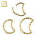 14K Solid Yellow Gold Crescent Segment Clicker Ring - Monster Piercing