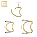 14K Solid Yellow Gold Crescent Segment Clicker Ring - Monster Piercing