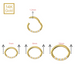 14K Solid Yellow Gold Round CZ Jewelled Oval Shape Segment Clicker Ring - Monster Piercing