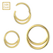 14K Solid Yellow Gold Classic Double Ring Segment Clicker Ring - Monster Piercing