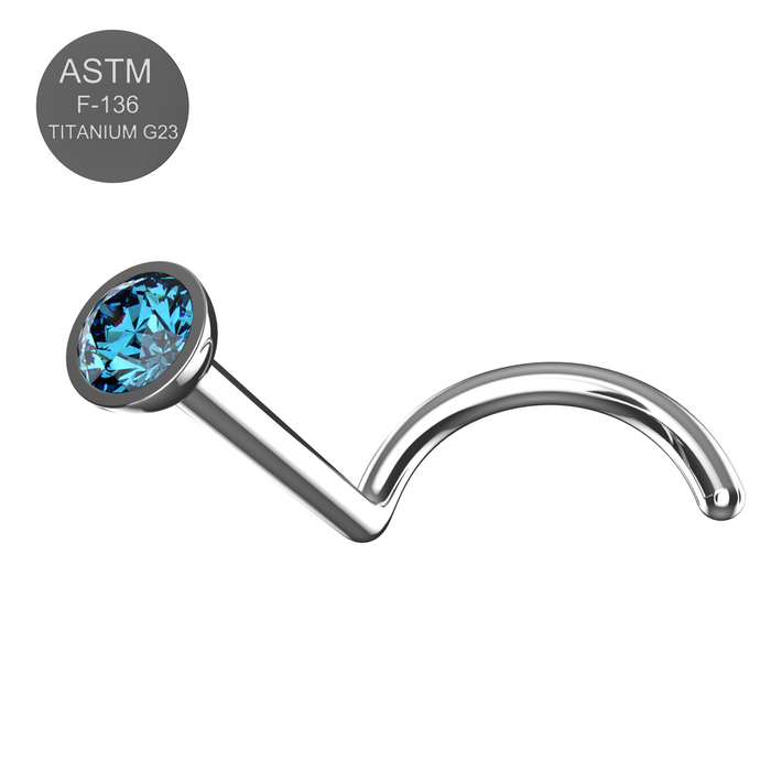 G23 Grade Titanium CZ Jewelled Nose Screw