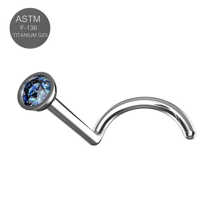 G23 Grade Titanium CZ Jewelled Nose Screw