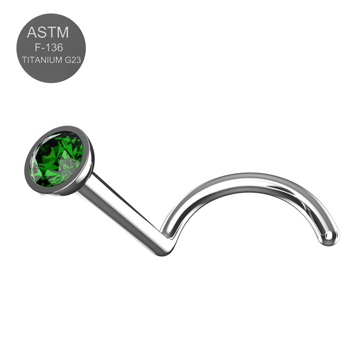 G23 Grade Titanium CZ Jewelled Nose Screw