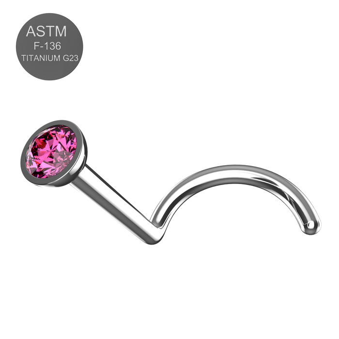 G23 Grade Titanium CZ Jewelled Nose Screw