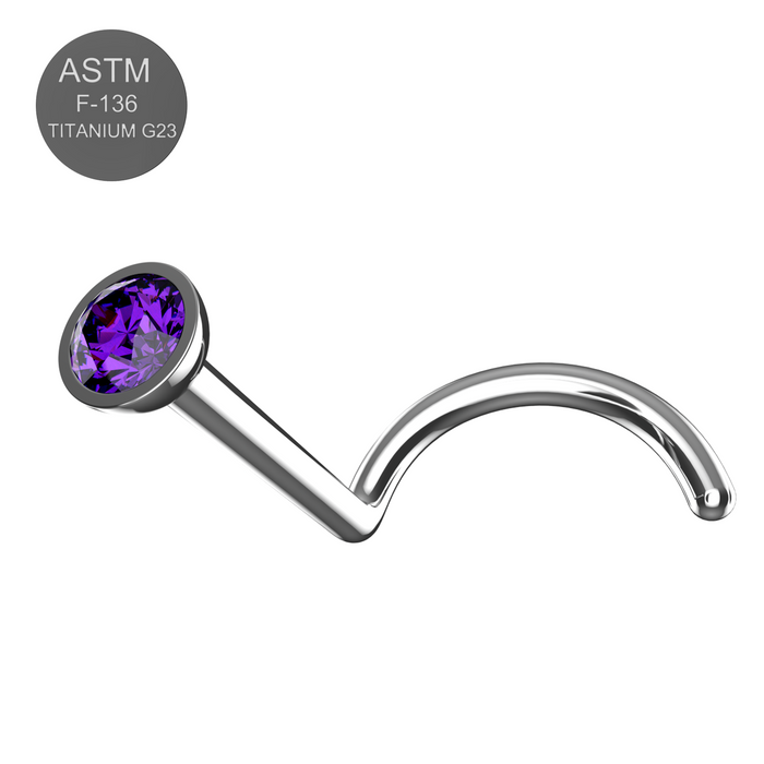 G23 Grade Titanium CZ Jewelled Nose Screw