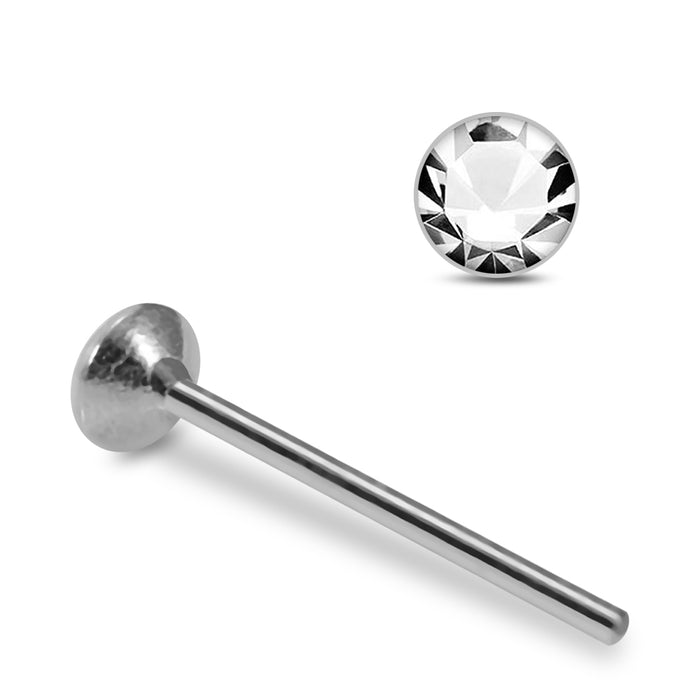 925 Sterling Silver 5pcs CZ Straight End Nose Stud Box