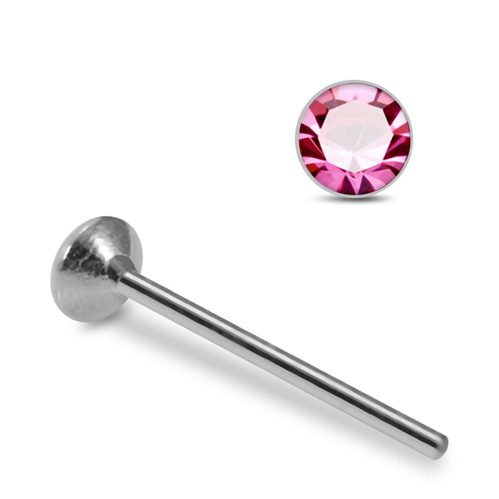 925 Sterling Silver 5pcs CZ Straight End Nose Stud Box