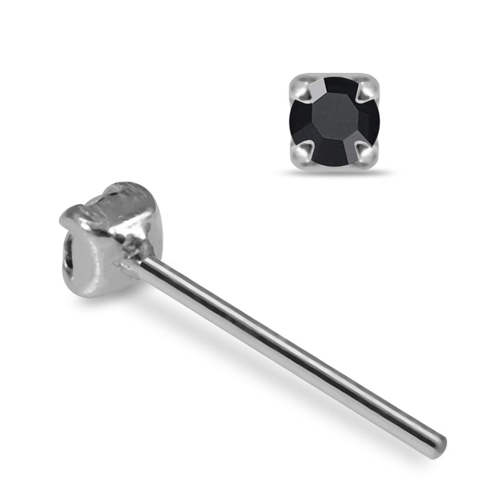 925 Sterling Silver 5pcs Claw Set CZ Straight End Nose Stud Box