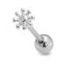 Sterling Silver Flower Tongue Ring - Monster Piercing