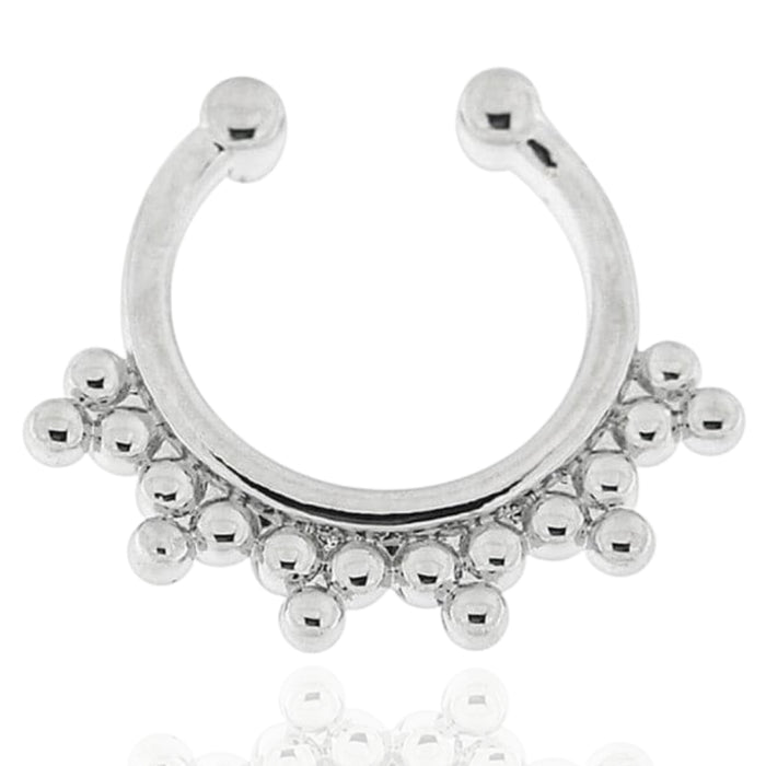 Tribal Balls Clip-On Septum Ring