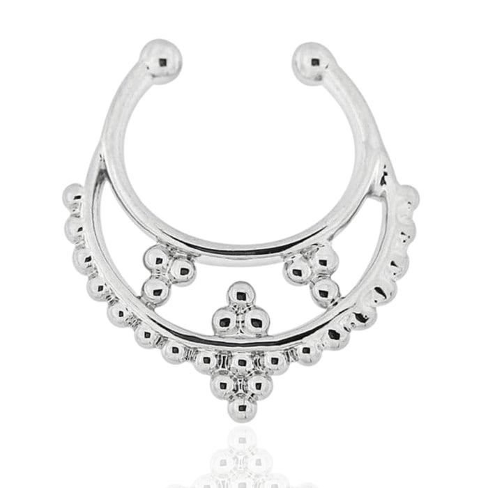 Tribal Crescent Clip-On Septum Ring