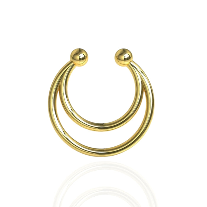 316L Surgical Steel Crescent Style Clip-On Septum Ring - Monster Piercing