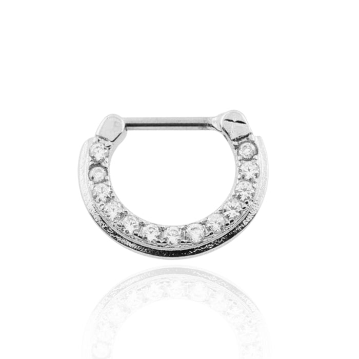 316L Surgical Steel Wreath of Sparkle CZ's Septum Clicker Ring